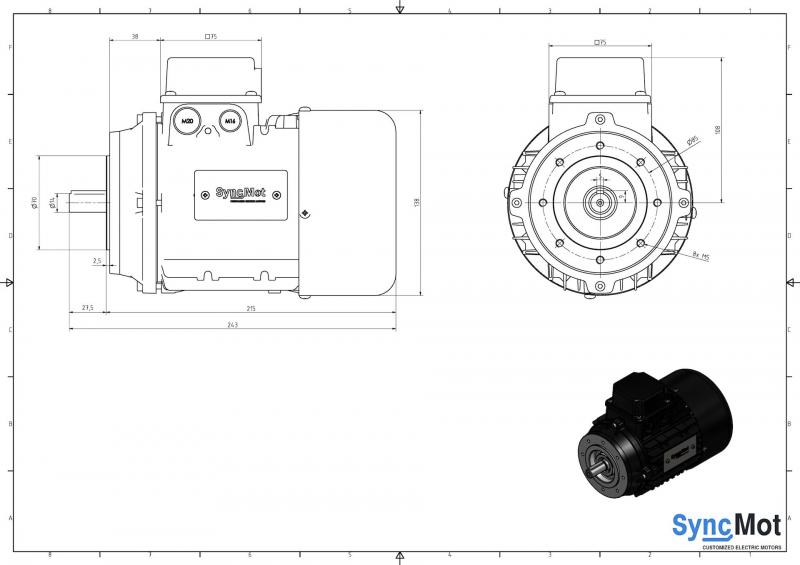 SM 1,5kW; 1500 rpm; IEC80 B5 SM 1,5kW; 1500 rpm; IEC80 B5