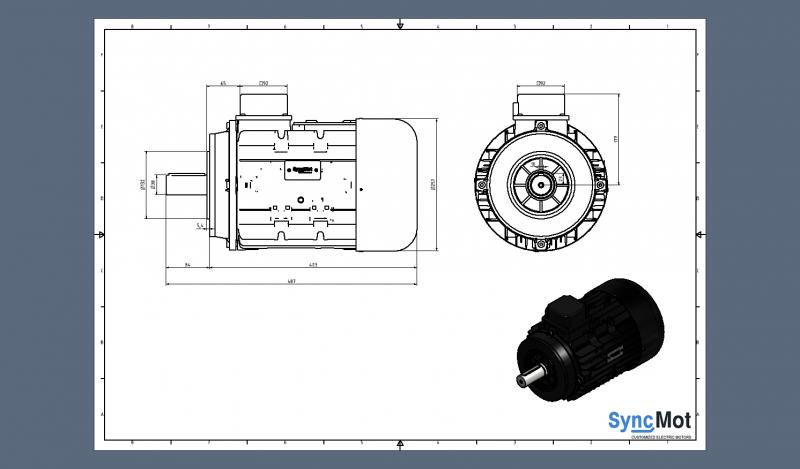 SM 55kW; 3000 rpm; IEC132 B14