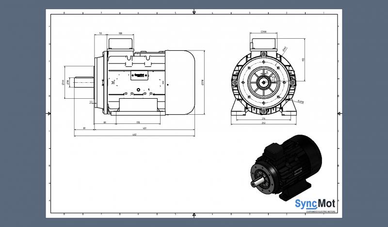 SM 55kW; 3000 rpm; IEC132 B34