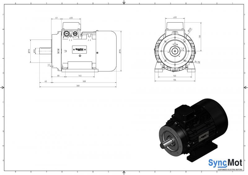 SM 7,5kW; 1500 rpm; IEC100 B14